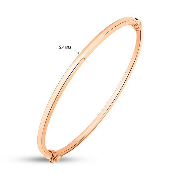 Жорсткий браслет з червоного золота (арт. 326696/2) – зображення 3