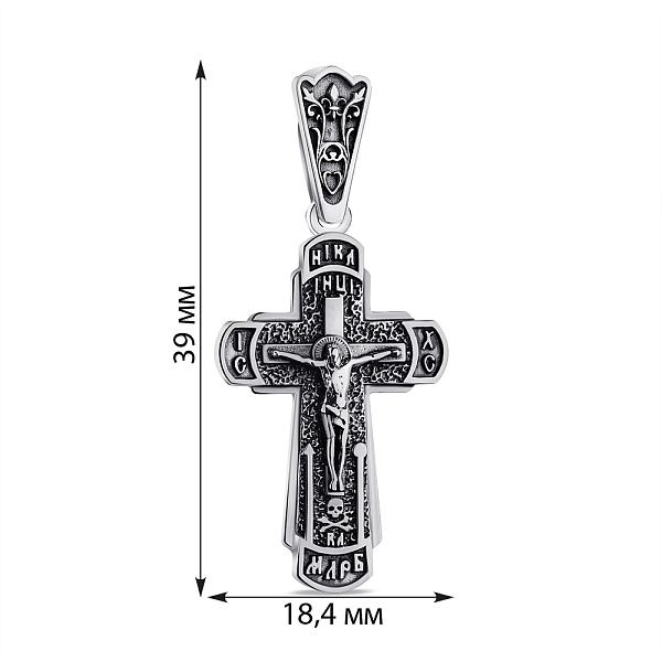 Крестик из серебра с распятием (арт. 7904/166пю) – изображение 2