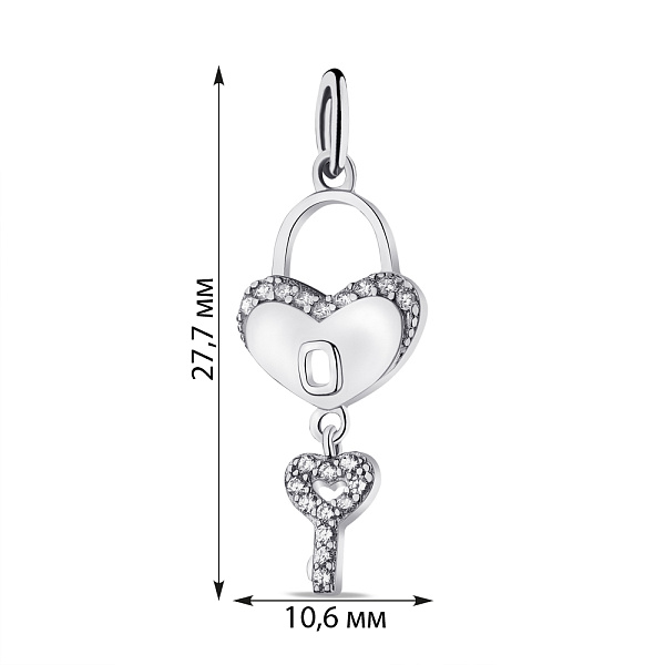 Серебряный кулон с фианитами (арт. 7503/П2Ф/1069) – изображение 2