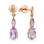 Фото Золотые серьги с аметистом (арт. 111363Па)