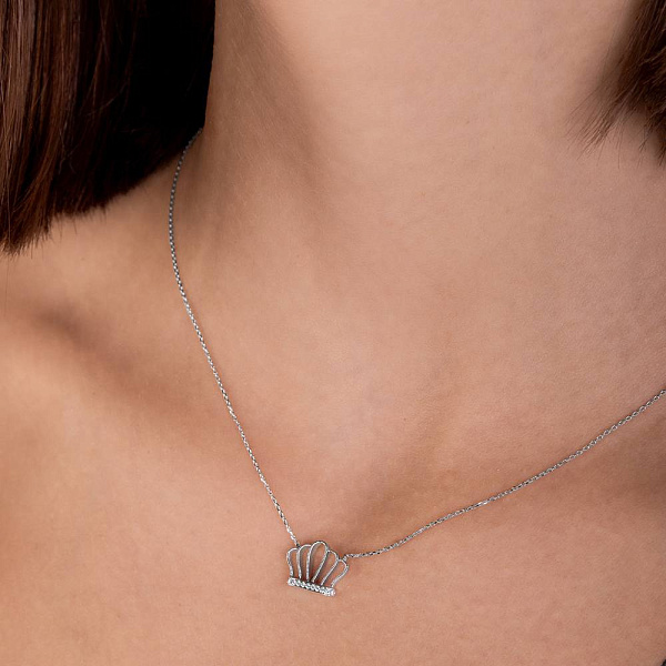 Кольє з білого золота з діамантами (арт. Ц341302005б) – зображення 3