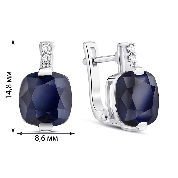 Срібні сережки з сапфіром (арт. 7502/2120117Спс) – зображення 2