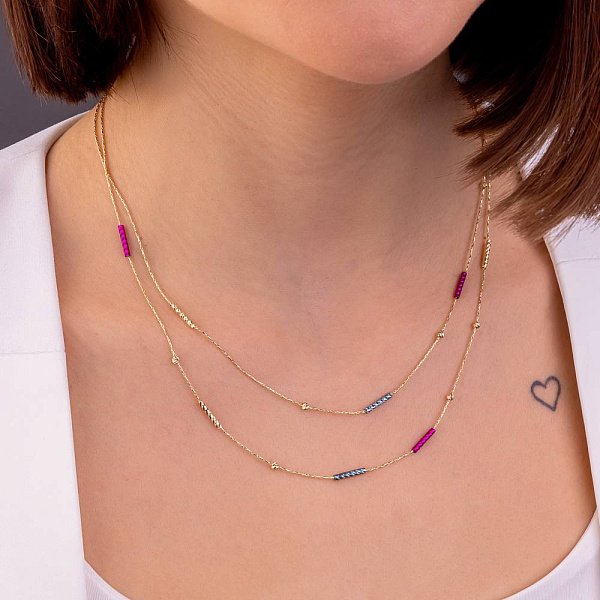 Золотое колье Francelli (арт. 352581жмлнг) – изображение 2