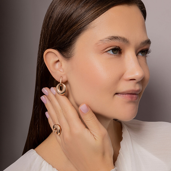 Серьги из красного золота (арт. 1092100) – изображение 3