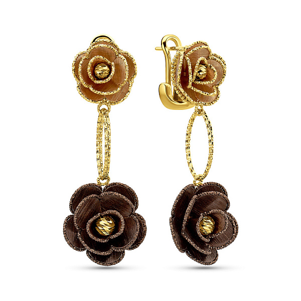 Золотые серьги Francelli Цветы (арт. 1091326жкр) – изображение 1