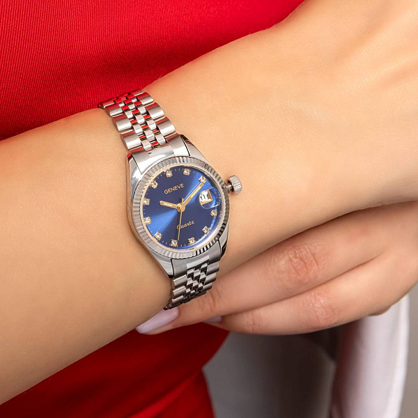 Часы из белого золота с фианитами (арт. 260243бс) – изображение 3