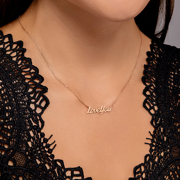 Колье "Love you" из красного золота (арт. 360117) – изображение 3