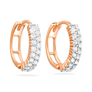 Золотые серьги конго с фианитами (арт. 110192)