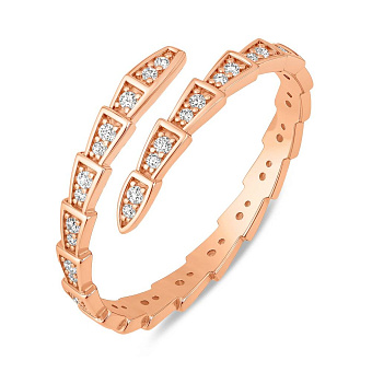 Золотое кольцо Змея с фианитами (арт. 141383)