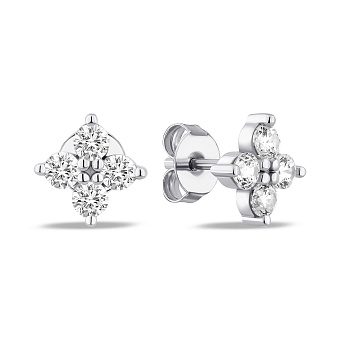 Фото Серебряные серьги-пусеты с фианитами (арт. 7518/7273)