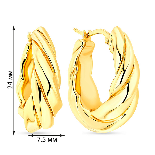 Серьги кольца Francelli из желтого золота (арт. е108246/20ж) – изображение 2