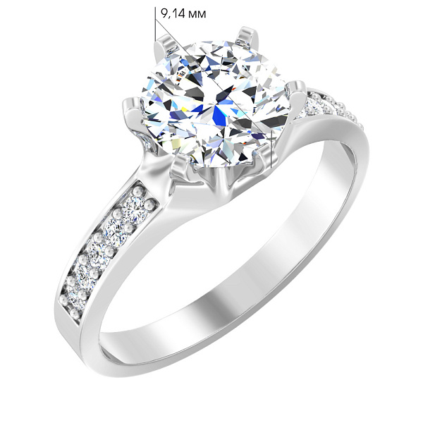 Золота каблучка з фіанітами (арт. 140287б) – зображення 2