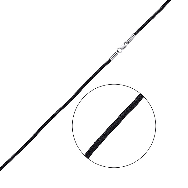 Шнурок шелковый с серебряным замком (арт. 7308/1444) – изображение 1