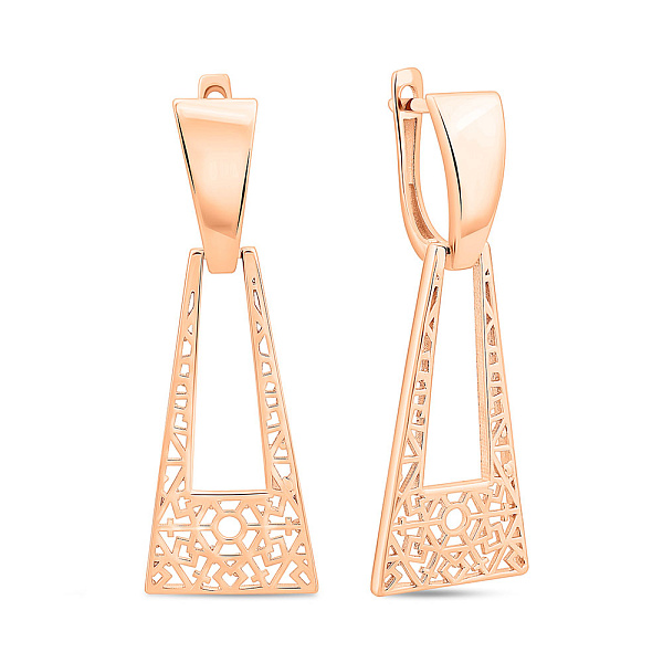 Сережки з червоного золота без каміння  (арт. 1091440) – зображення 1