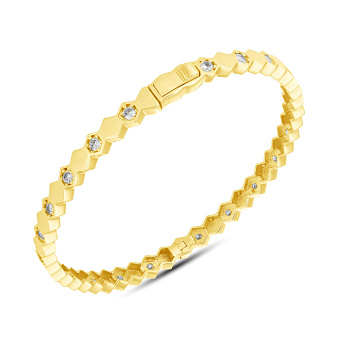 Фото Браслет золотий в жовтому кольорі металу з фіанітами (арт. 324773ж)