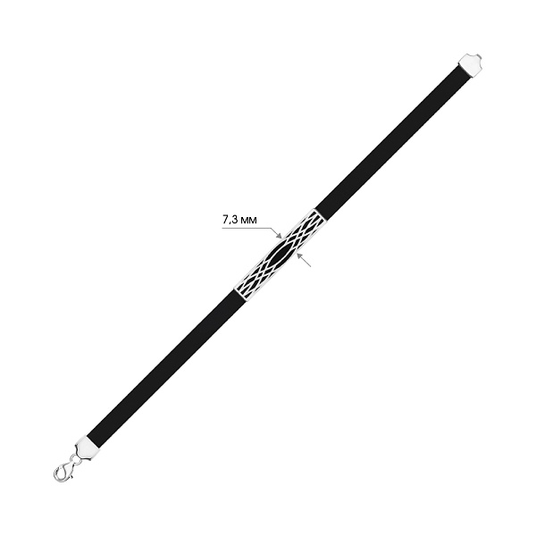 Браслет из каучука с серебряными вставками (арт. 7609/4848) – изображение 2