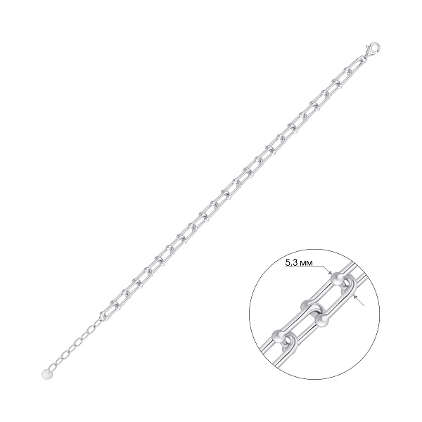 Серебряный браслет без камней (арт. 7509/5186) – изображение 2
