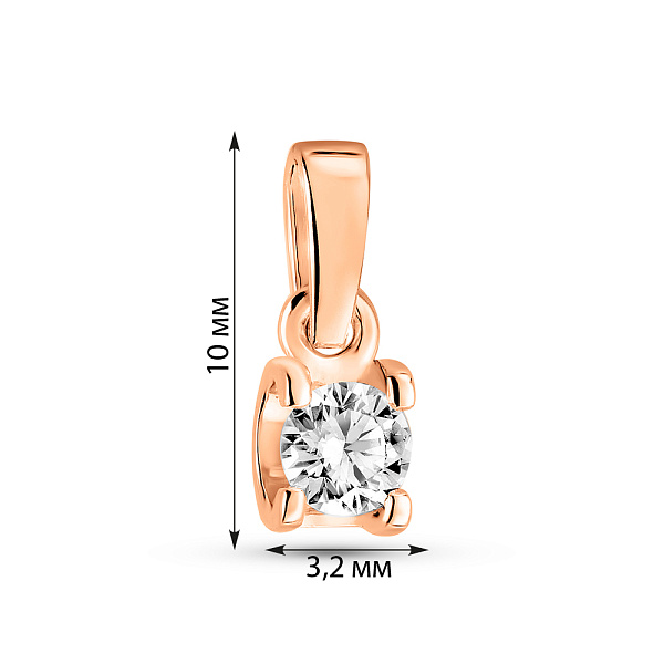 Золотий кулон з діамантом (арт. П011152015) – зображення 2