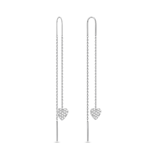 Серебряные серьги-протяжки с фианитами (арт. 7502/10279) – изображение 1