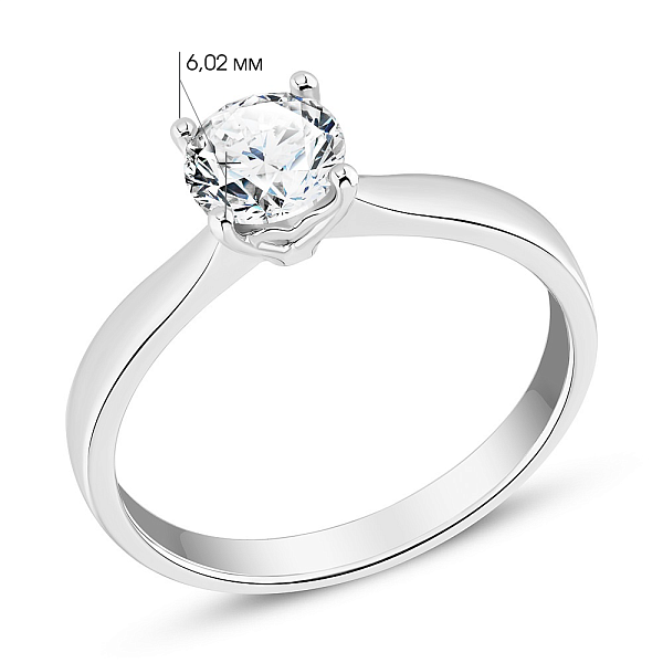 Золотое кольцо с бриллиантом 0,8 карат (арт. К01115808036б) – изображение 3