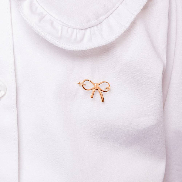 Золота брошка Бантики  (арт. 360254) – зображення 3