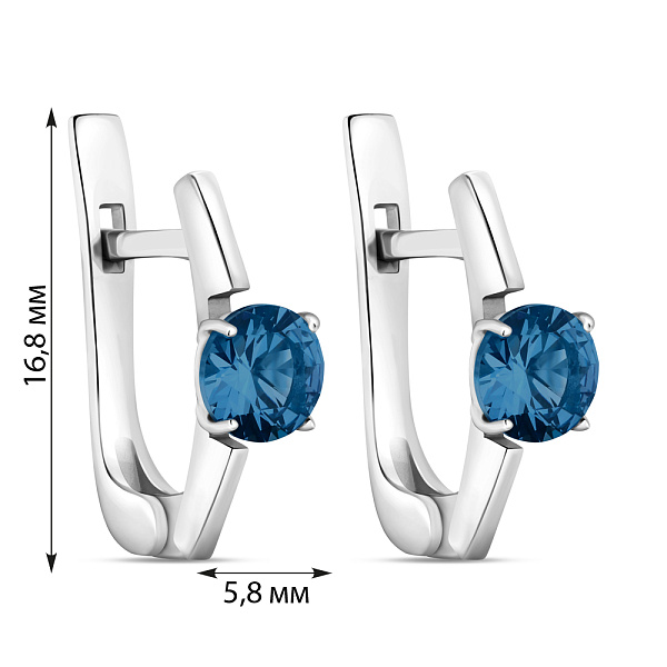 Сережки срібні з топазом  (арт. 7502/574Плсп) – зображення 2