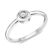 Кольцо из белого золота с одним бриллиантом (арт. К011296010б)