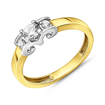 Фото Золотое кольцо с фианитами (арт. 149700ж)