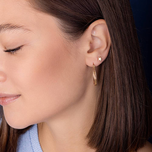 Золотая cерьга Звезда в одно ухо (арт. 2501206101Я) – изображение 2