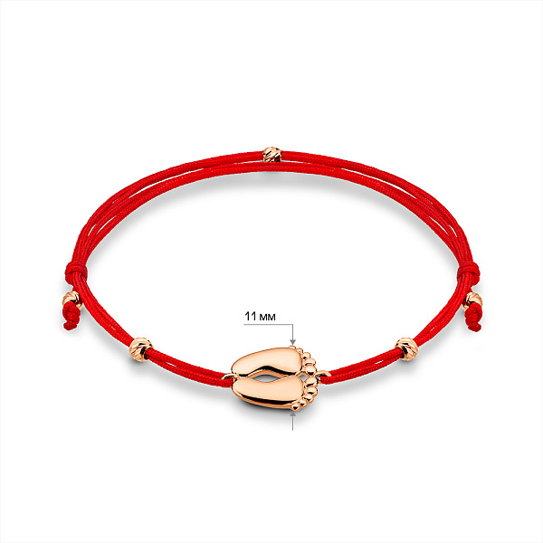 Браслет Ніжки немовляти з шовкової нитки з золотими вставками (арт. 340116к) – зображення 2