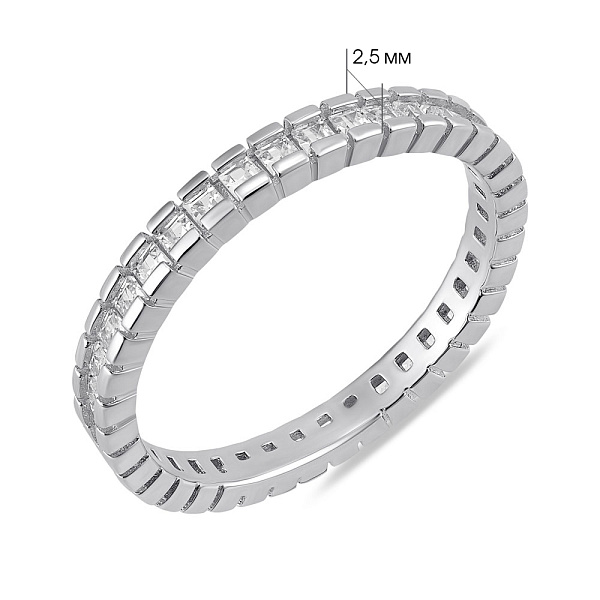 Серебряное кольцо с дорожкой из фианитов (арт. 7501/8019) – изображение 2