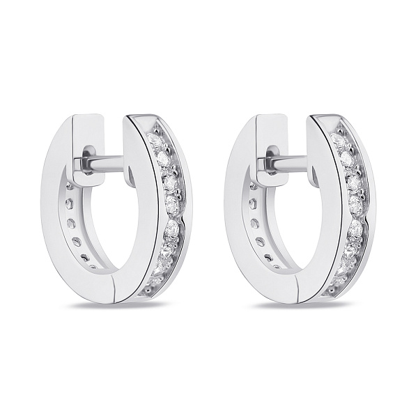 Серьги-кольца из серебра с фианитами (арт. 7502/3148/15) – изображение 1