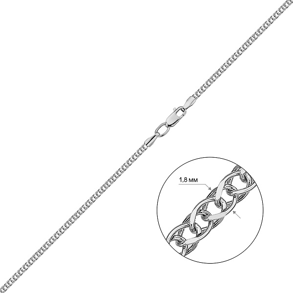 Ланцюжок з білого золота плетіння Колосок (арт. ц3012904б) – зображення 2