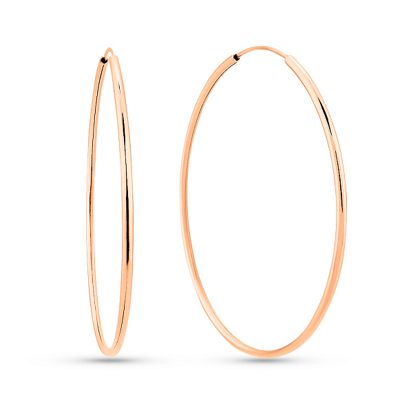 Золотые серьги-кольца без камней (арт. 121900/40) – изображение 1