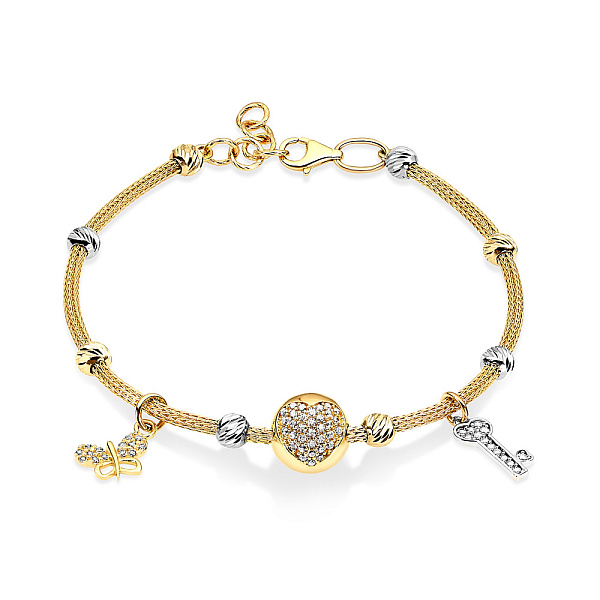 Браслет из желтого золота с подвесками (арт. 325070жбП2) – изображение 1