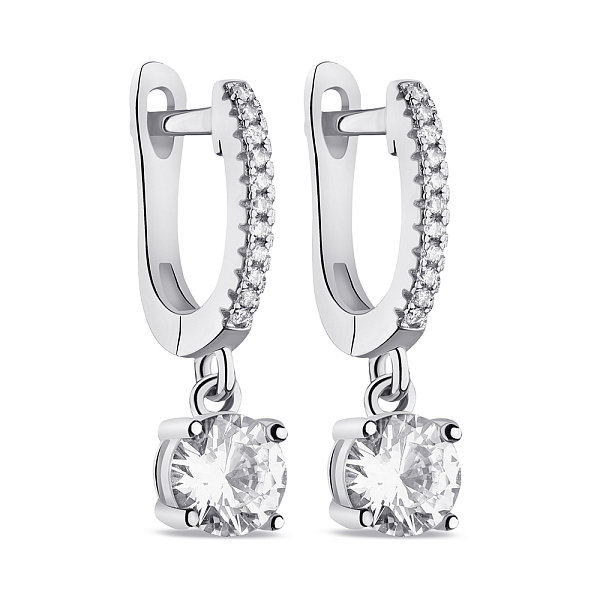 Серебряные серьги с фианитами (арт. 7502/9009) – изображение 1