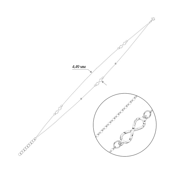 Золотий браслет на ногу Нескінченність (арт. 326932бн) – зображення 2