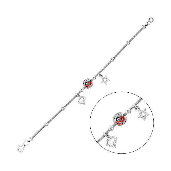 Золотой браслет с подвесками (арт. 321952бецвП2) – изображение 1
