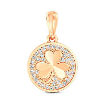 Золотой кулон Клевер (арт. 4401018)