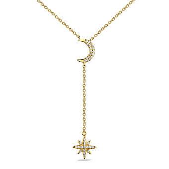 Серебряное колье Луна с фианитами (арт. 7507/1926ж)