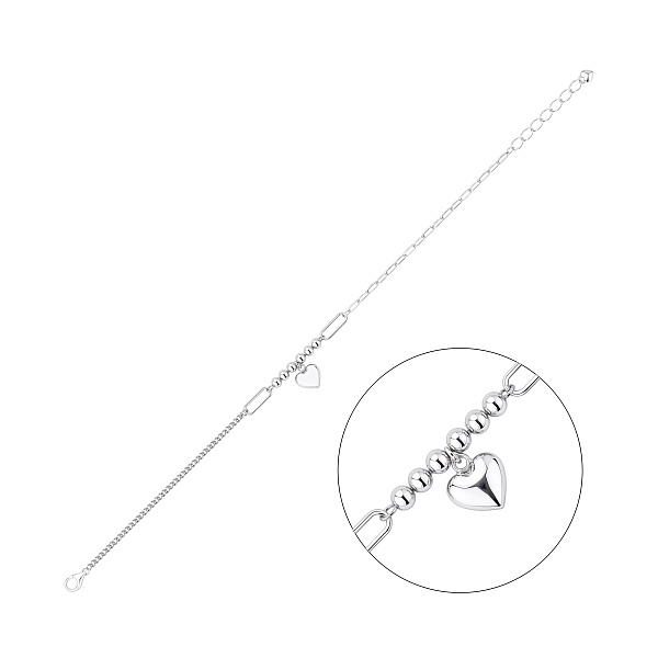 Серебряный браслет Сердце (арт. 7509/5268) – изображение 1
