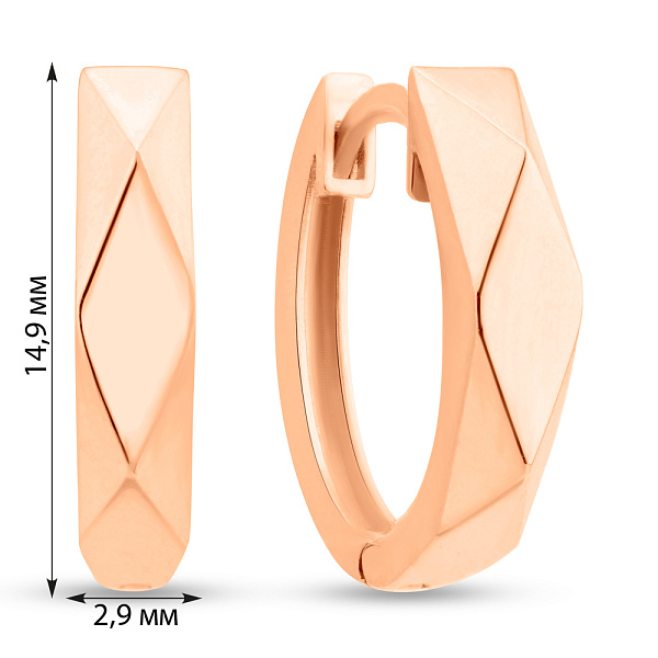Золотые серьги без камней (арт. 1091521) – изображение 2