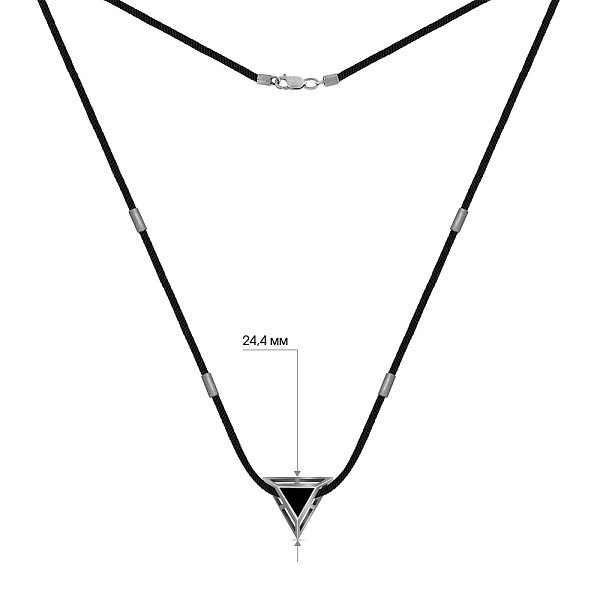 Шелковый шнурок с серебряными вставками (арт. 7307/2357ч) – изображение 3