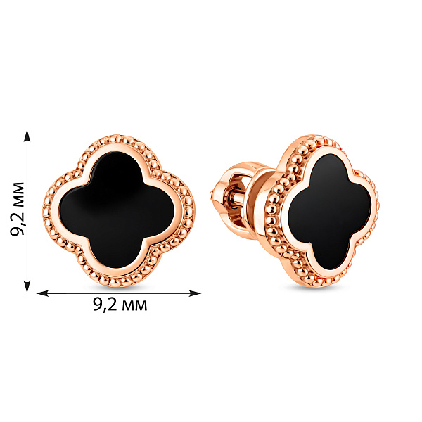 Серьги из красного золота с эмалью (арт. 1101128еч) – изображение 4