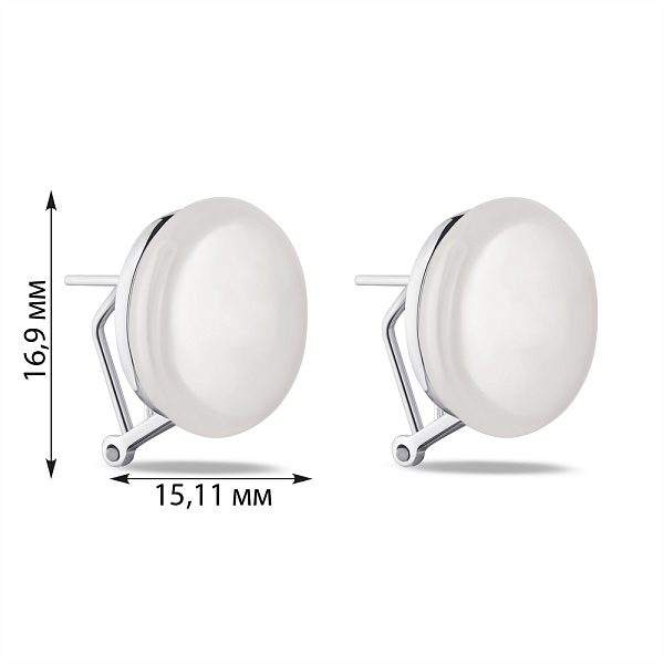 Серебряные сережки с жемчугом (арт. 7502/4024жб) – изображение 2