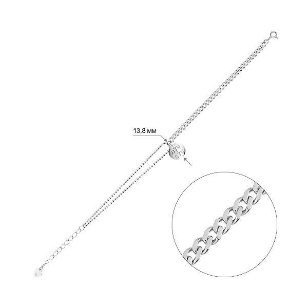 Серебряный браслет с подвеской (арт. 7509/5025) – изображение 2