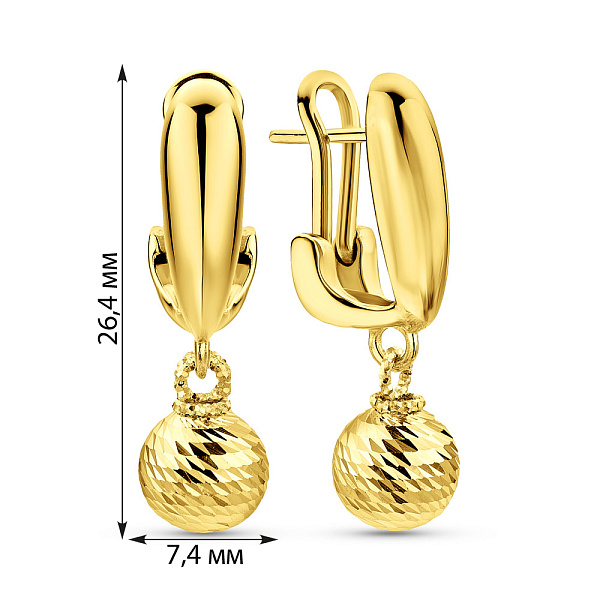 Золотые серьги-подвески Francelli (арт. 1091319ж) – изображение 5