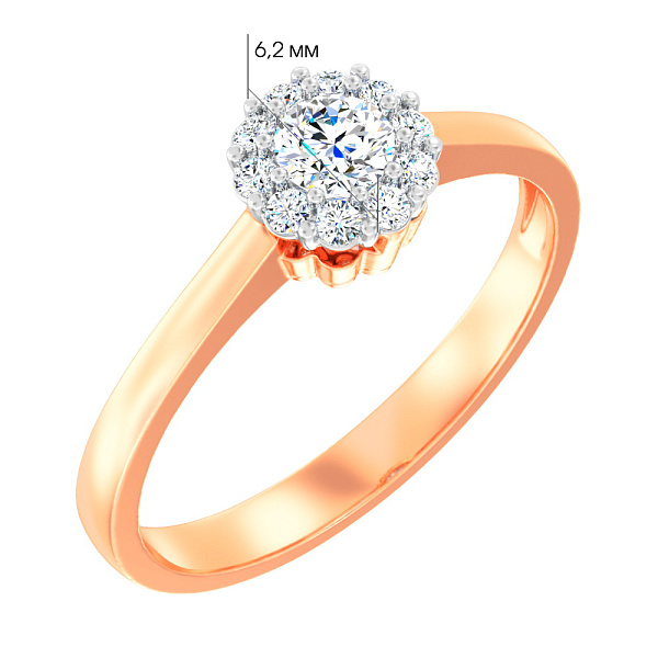 Кольцо из золота с бриллиантами (арт. К011313020) – изображение 6