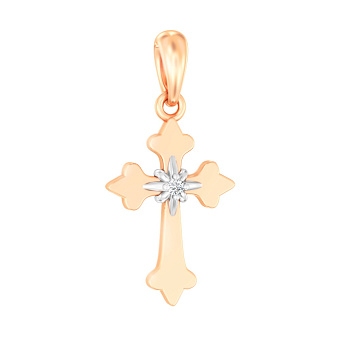 Фото Хрестик золотий з фіанітом (арт. 440636)