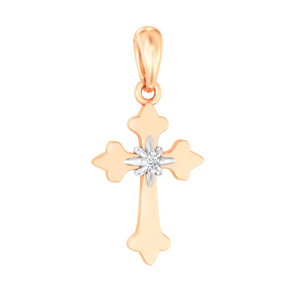 Хрестик золотий з фіанітом (арт. 440636) – зображення 1
